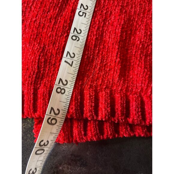 Express Tricot Red V Neck Long Tunic Sweater Sz M - Picture 9 of 9